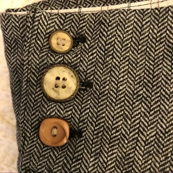 𝅺Dagg and Stacey gray tweed skirt with ruffle bottom skirt size Large - Picture 6 of 13